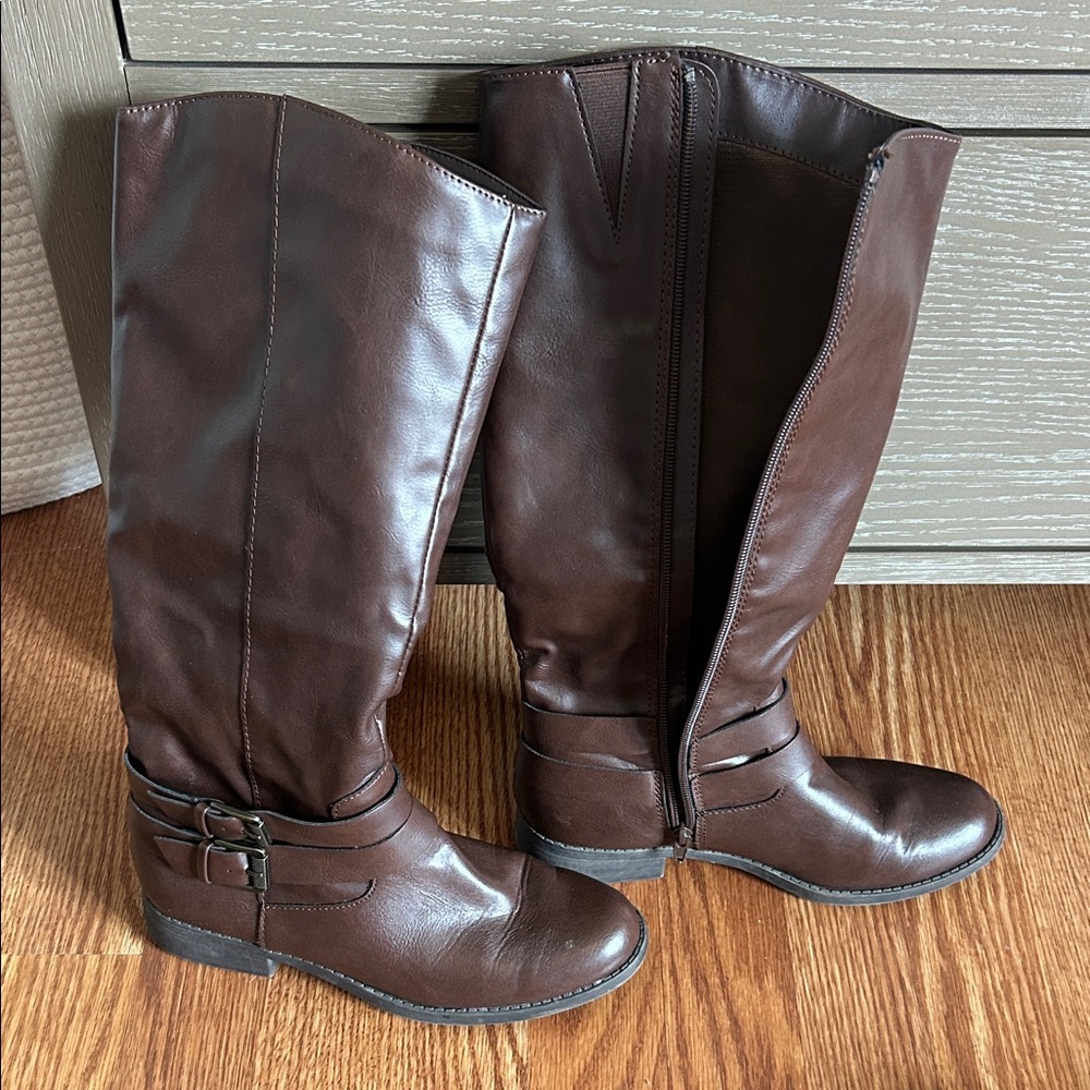 Style & Co. Brown Knee-High Riding Boots